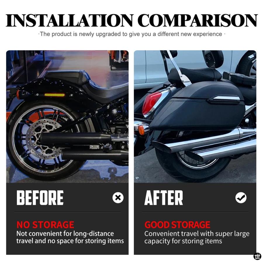 バイク用ハードバッグ サドルバッグ トランクラゲッジ＆バッグ取付ブラケットキットハーレーツーリングソフテイルXLスズキ用BMW用の画像