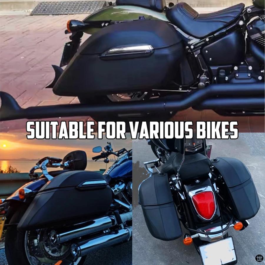 バイク用ハードバッグ サドルバッグ トランクラゲッジ＆バッグ取付ブラケットキットハーレーツーリングソフテイルXLスズキ用BMW用の画像