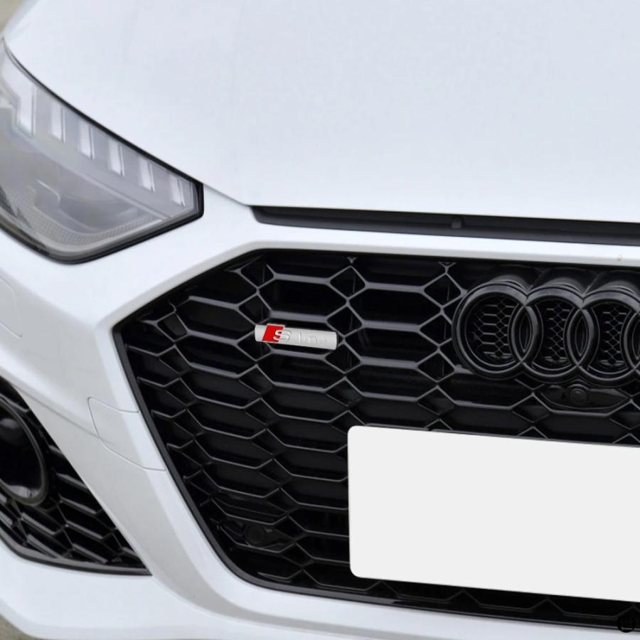 カーグッズエンブレムグリルフロントフードバッジグリルアウディ SLINE