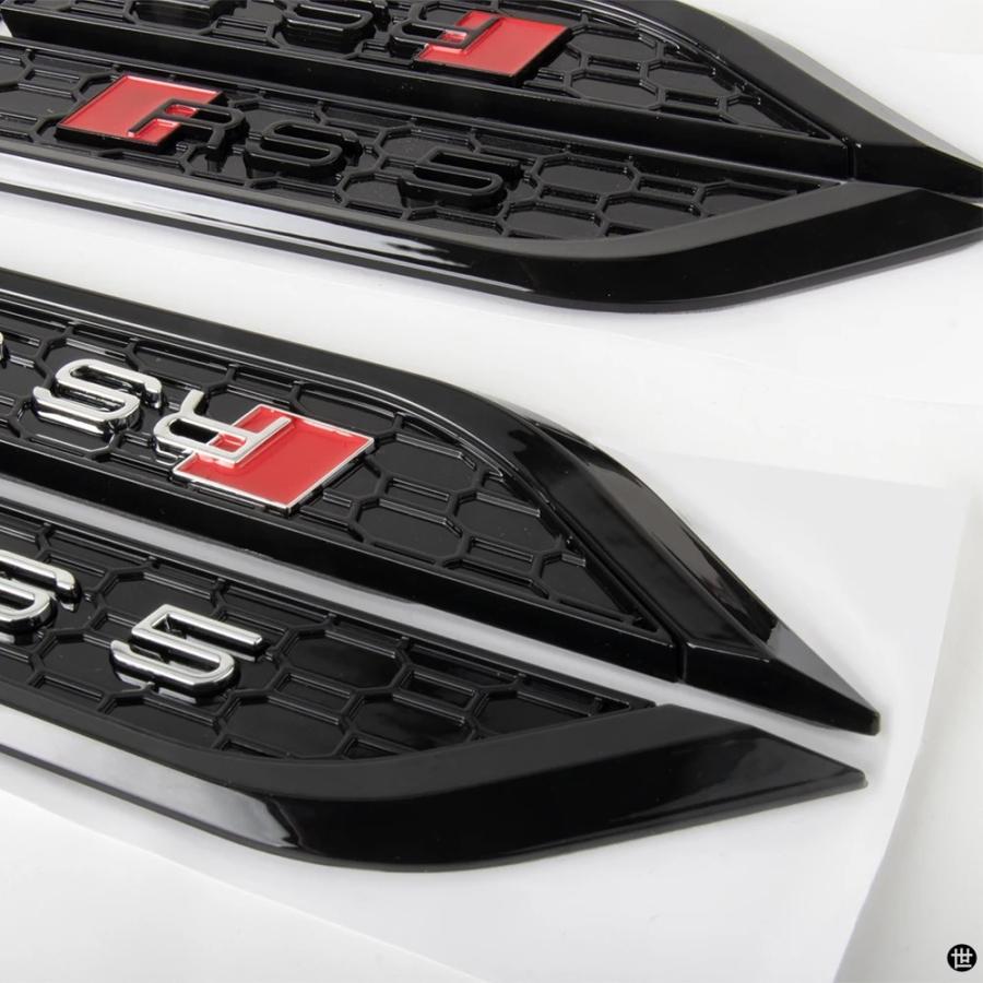 1 ペア ABS RS5 エンブレムサイドステッカーバンパートリムフェンダー