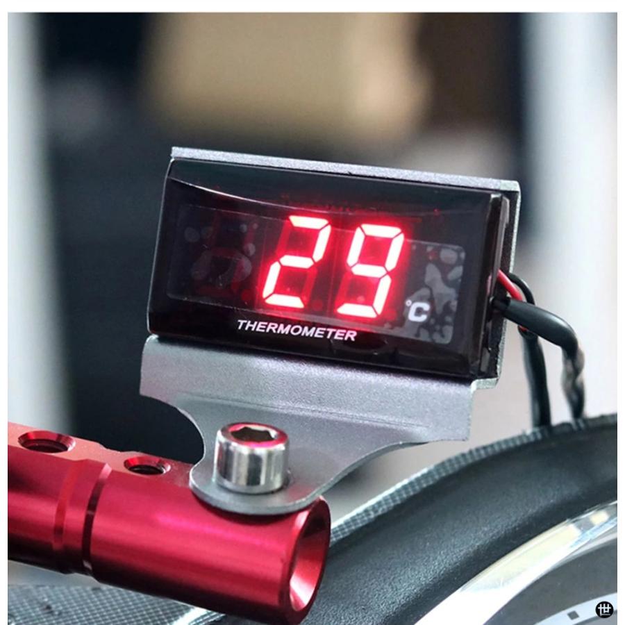 バイクシリンダーヘッド温度センサー NORXI ミニスクエアデジタル計器