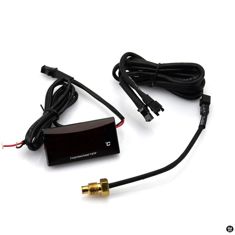 バイクシリンダーヘッド温度センサー NORXI ミニスクエアデジタル計器