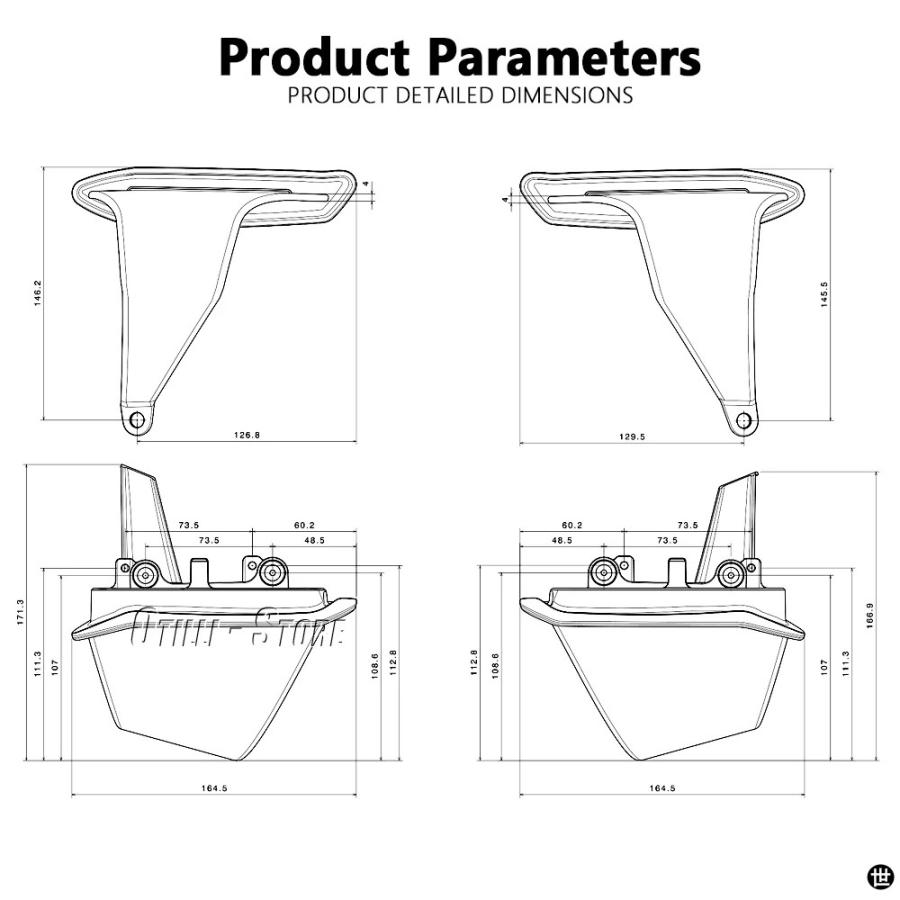 バイクカーボンウイングレット空力スポイルサイドウイングキット