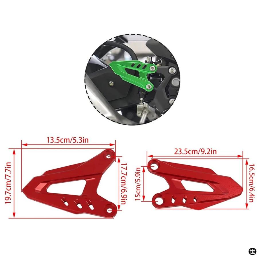 リアセットフットレストペダルリアヒールガードプレートカワサキ