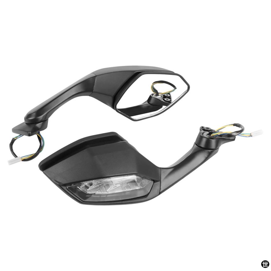 ヤマハ YZFR6 15-2023 YZFR1 YZF-R1 バイク折りたたみミラー LED