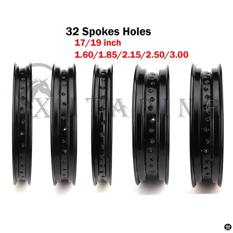 バイク合金ホイールリム 32 スポーク穴 1.6/1.85/2.15/2.50/3.00*17