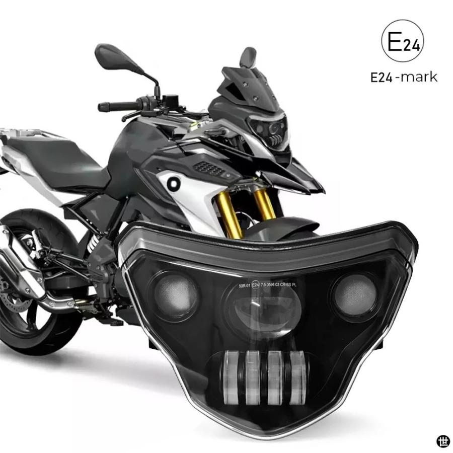  G310R エンブレムライト ワンオフ E24-MARK LED ヘッドライト BMW G310GS G310R バイクヘッドランプ R