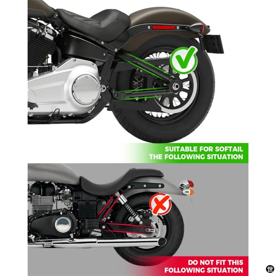 バイクサドルバッグスイングアームバッグバイク左側ソロバッグ合成革ツールスイングアームバッグソフテイルモデルダイナ用_5