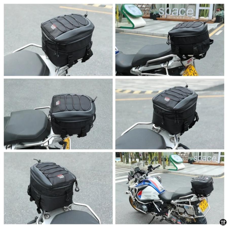 バイクテールバッグ拡張可能 7-12L 汎用バイクリアキャリア収納袋