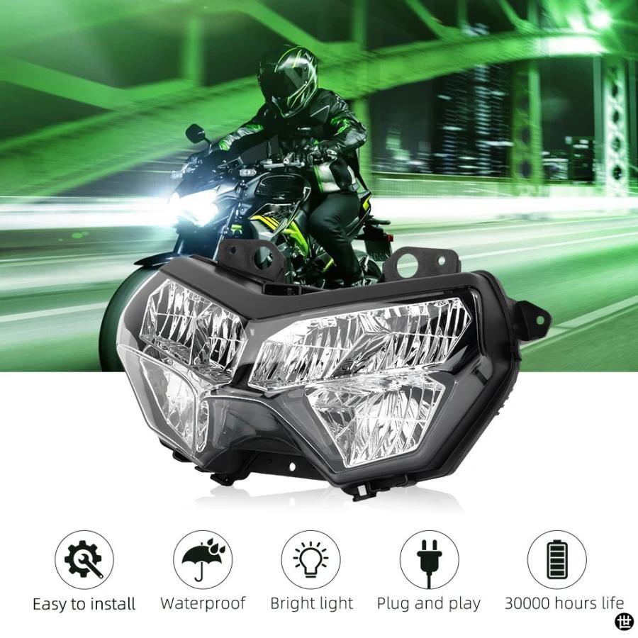 Z900 Z400 バイクヘッドライトカワサキ Z250 Z650 KLR650 ZR1000 H2