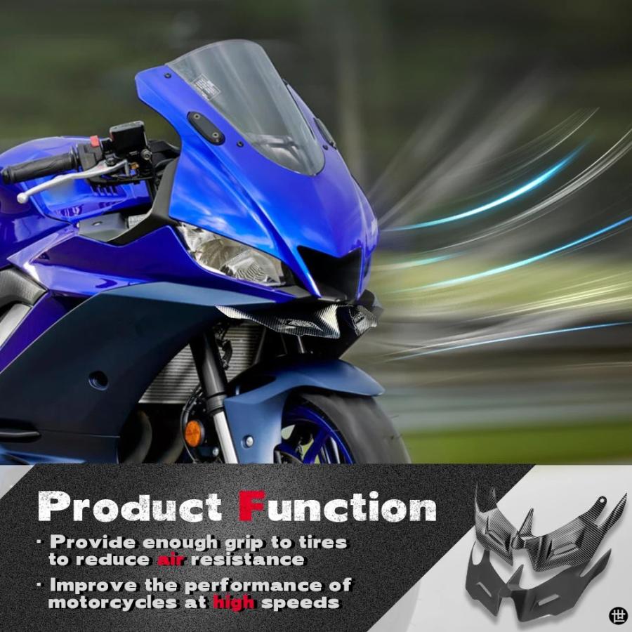 オートバイのフェアリングウィング 用 ヤマハ YZF-R3 2019 カーボン