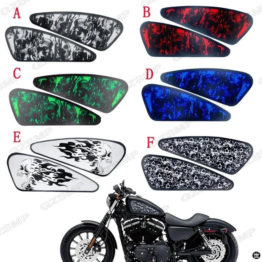 6 スタイルスカルステッカー防水パッドバイク燃料タンクデカール