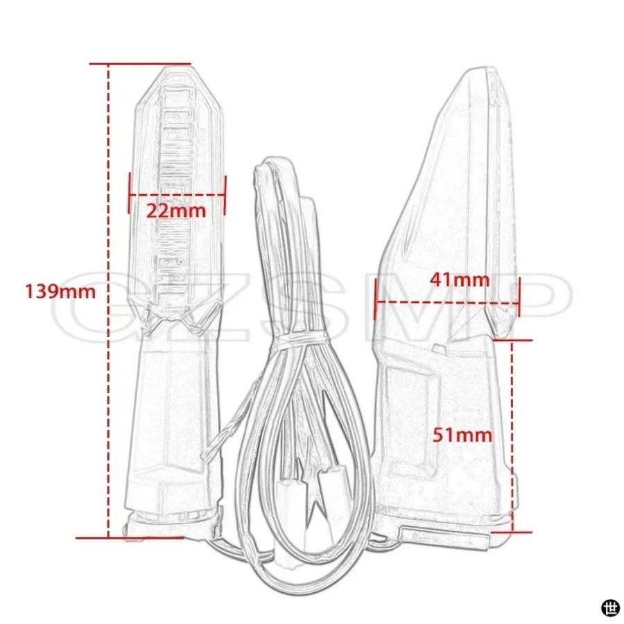 バイクフロントリア LED ウィンカーインジケーターフラッシャーランプ