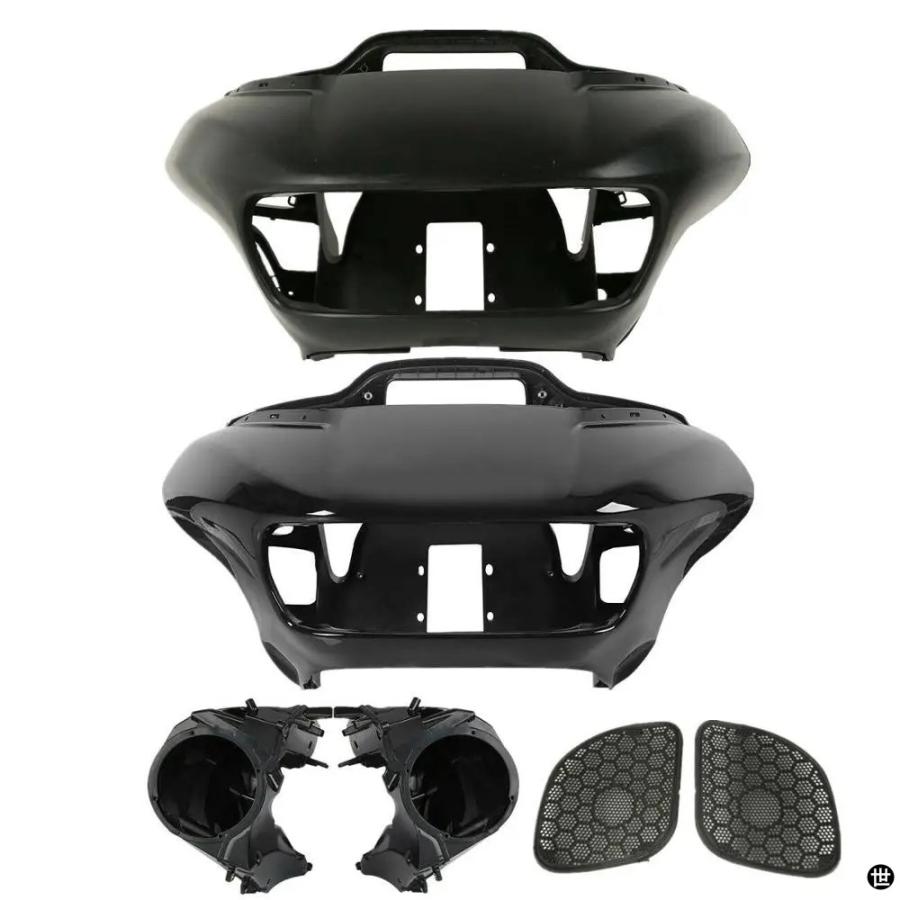 バイクヘッドライトフェアリングスピーカーカバーグリルハーレーロードグライド FLTRX 2015-2021 2020 2018の画像