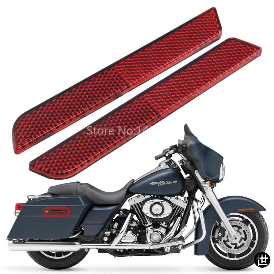レッドリフレクター バイク用ハードサドルバッグラッチカバー 装飾