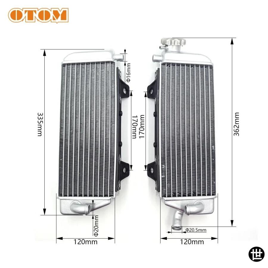 OTOM バイクアクセサリー 冷却ラジエーター ウォータータンク KTM EXC