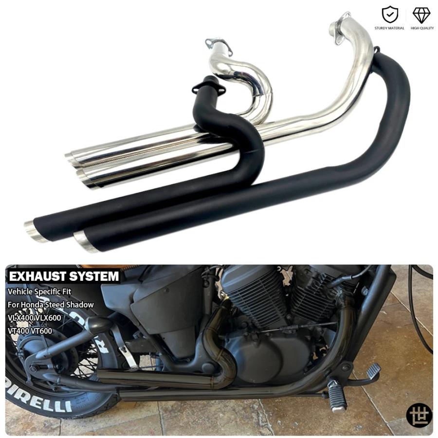 バイクデュアル排気フルシステムマフラー ホンダスティードシャドウ