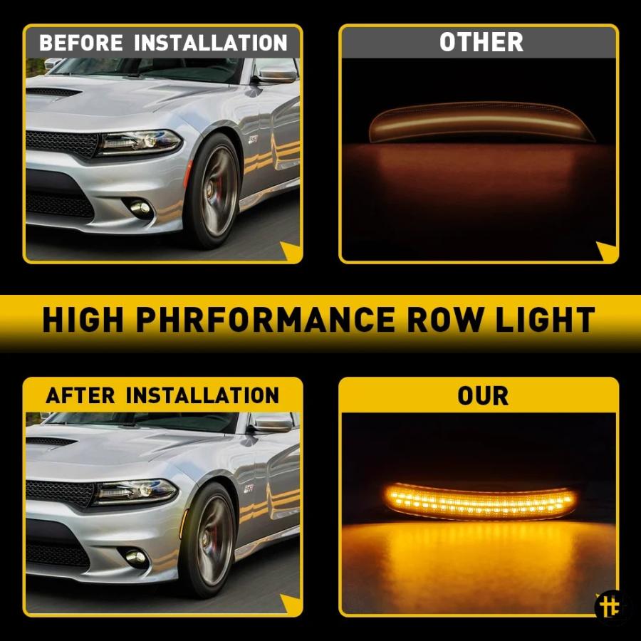 2個 車用シグナルランプ フロントテール リア LED サイドマーカー