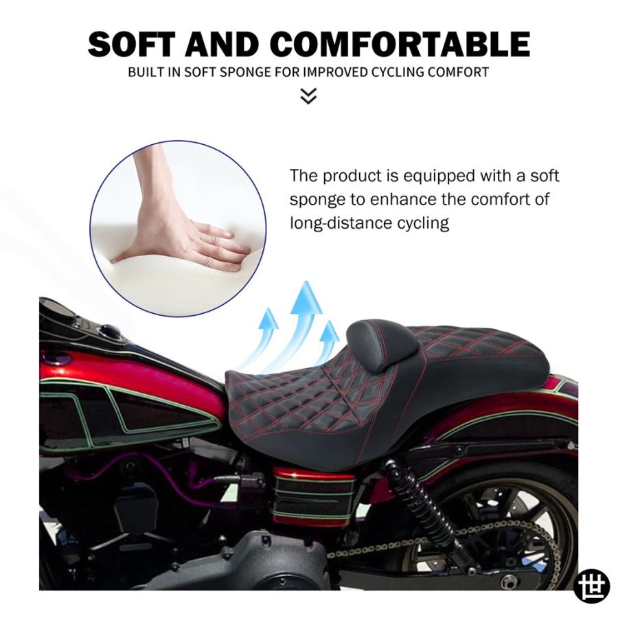 バイク用ツーアップシート 付き 運転席助手席サドルクッション付き