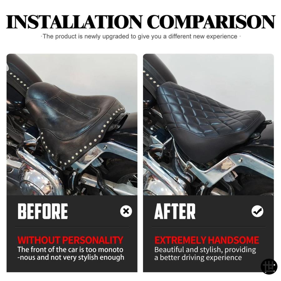 バイク用フロントドライバーソロシート ダイヤモンドクッション
