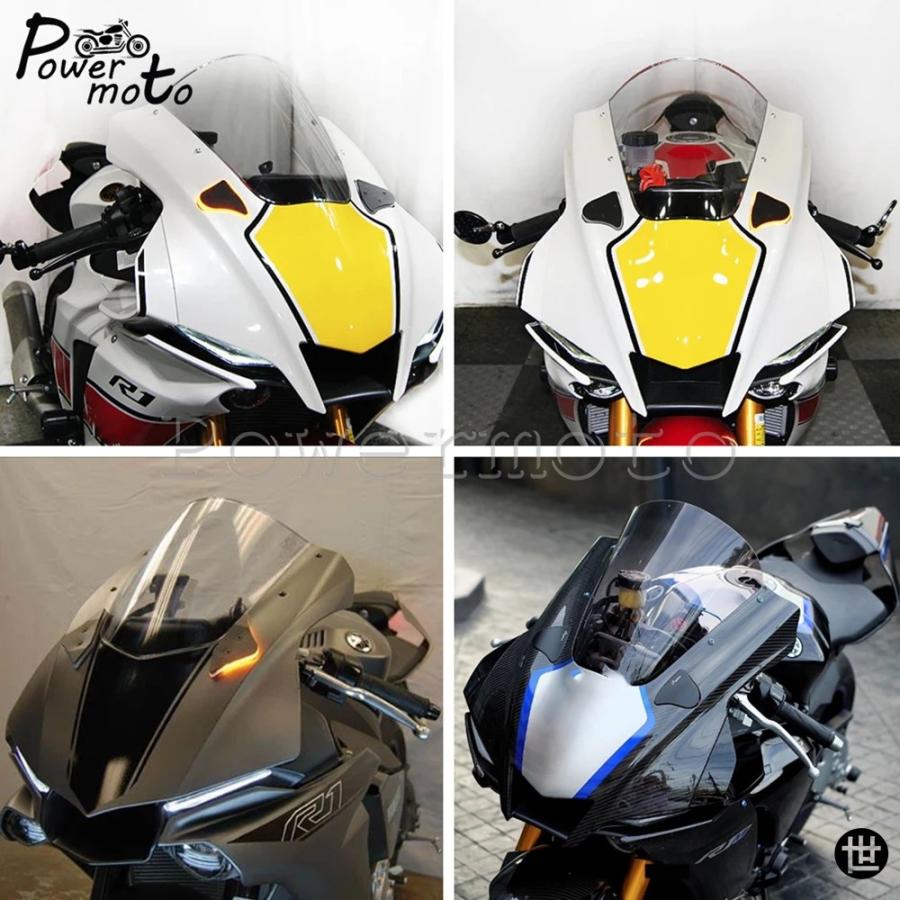 ヤマハ R1S R1M R1 ミラーブロックオフ LEDライト アンバー フロント