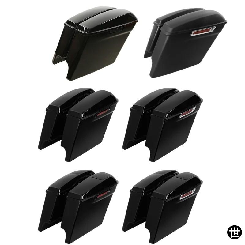 ハーレー社外　ハードサドルバック バイク用 5インチ ストレッチハードサドルバッグ サドル ハーレー