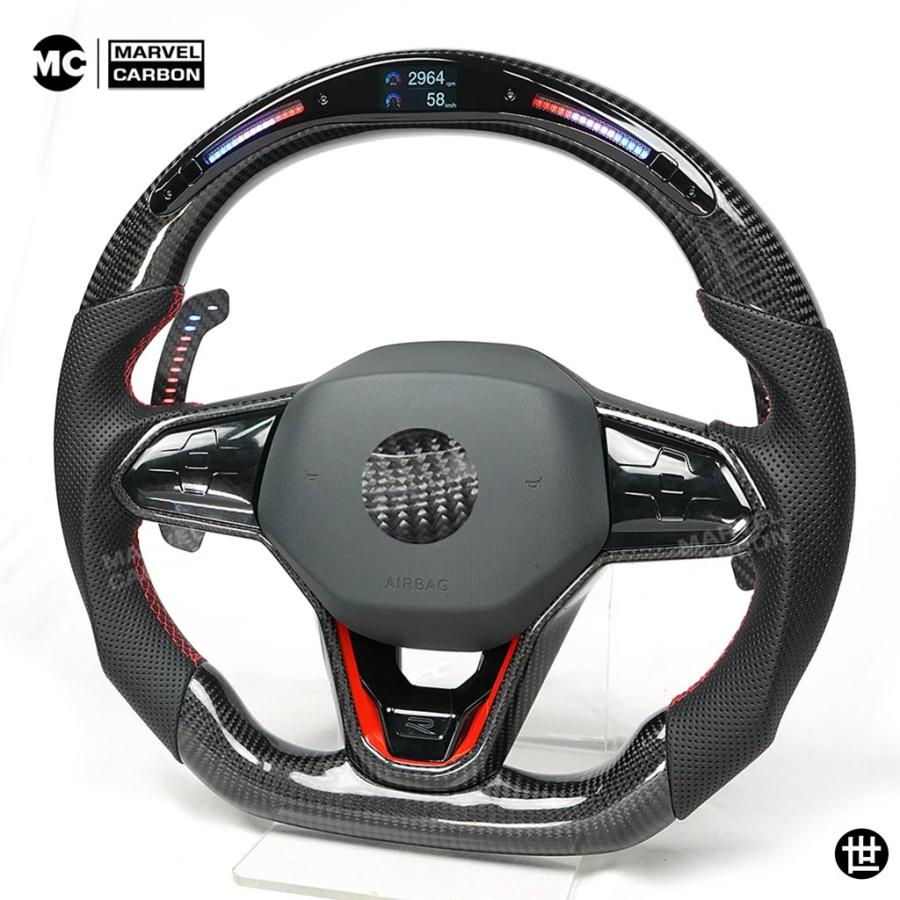 LEDステアリングホイールシフトパドル VWゴルフ8 MK8 GTI R Rライン