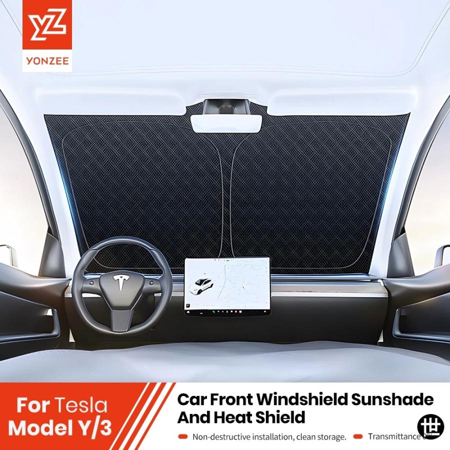 YZ テスラ モデル3 Y ジュニパー 21-25 車用サンシェード フロント
