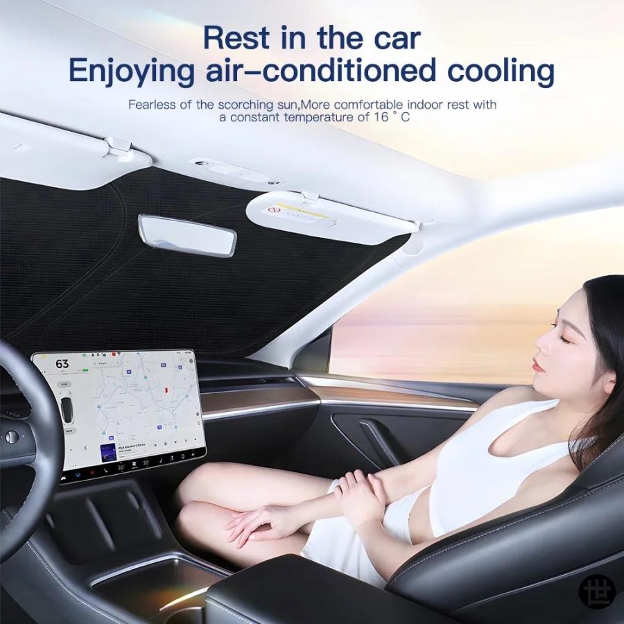 YZ テスラ モデル3 Y ジュニパー 21-25 車用サンシェード フロント