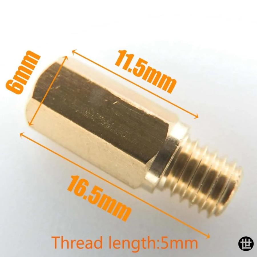キャブレター メインジェット 5MMX0.8 スレッド 六角形 真鍮