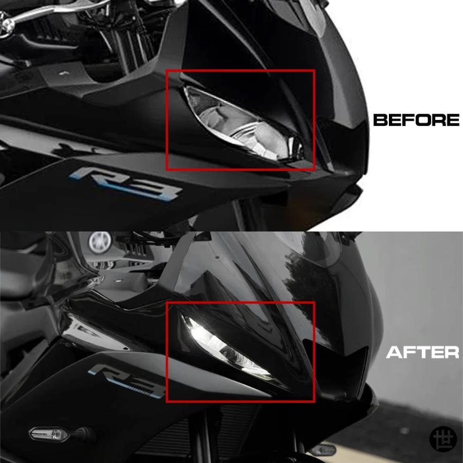 ヤマハ YZF R3 R25 2019-2024 用 フロントノーズアッパーカウルフェア