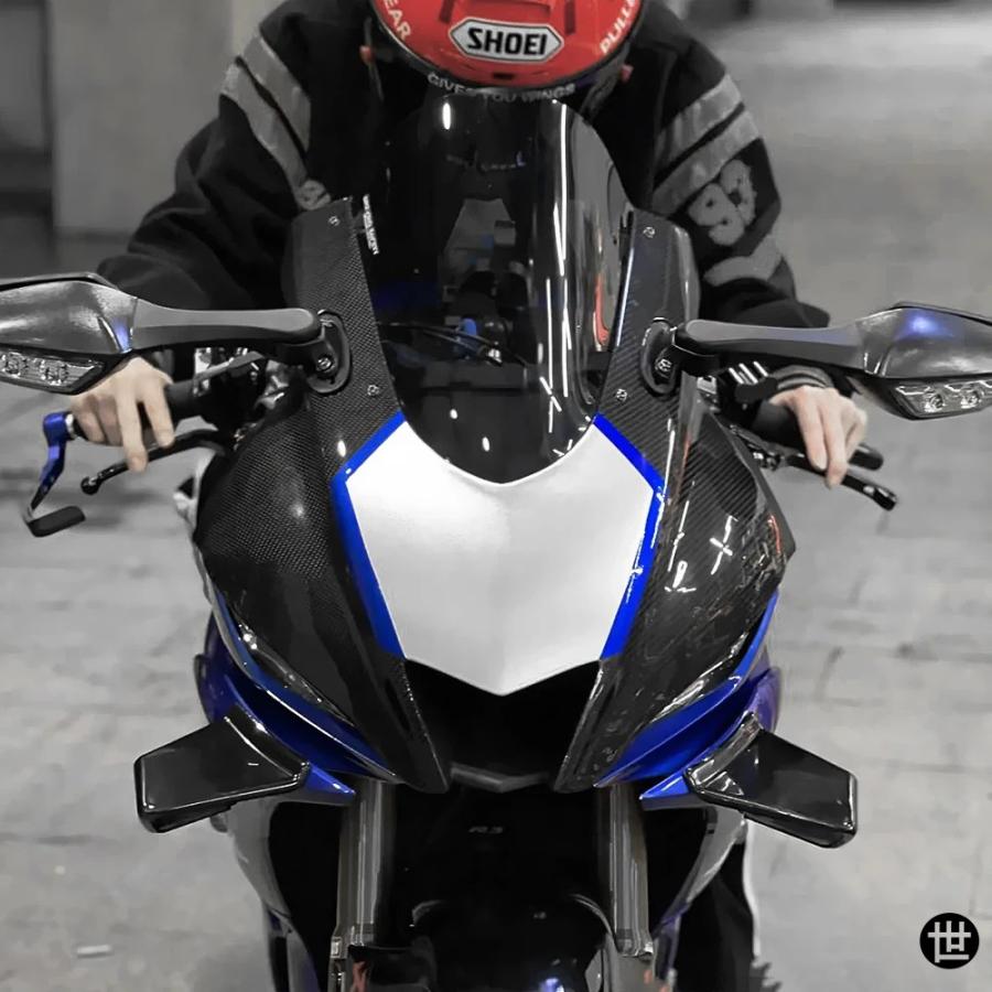 ヤマハ YZF R3 R25 2019-2024 用 フロントノーズアッパーカウルフェア