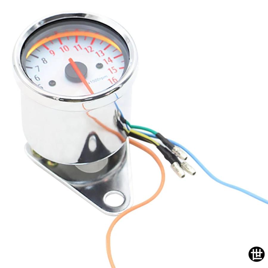 バイク用タコメーター バイク用マシン式タコメーターゲージ 汎用 12V
