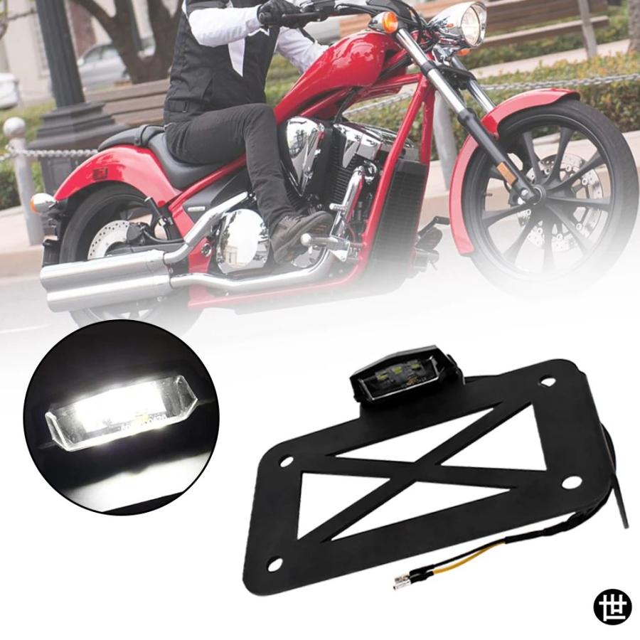 ハーレー用LEDライト付き汎用サイドマウントバイクナンバープレート