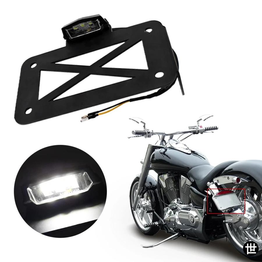 ハーレー用LEDライト付き汎用サイドマウントバイクナンバープレート