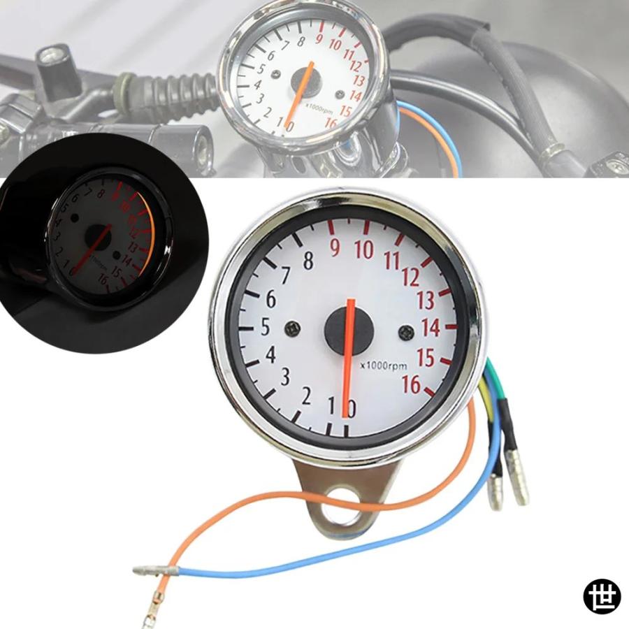 12V 16000 RPM 防水 バイク用 スピードメーター タコメーター バック