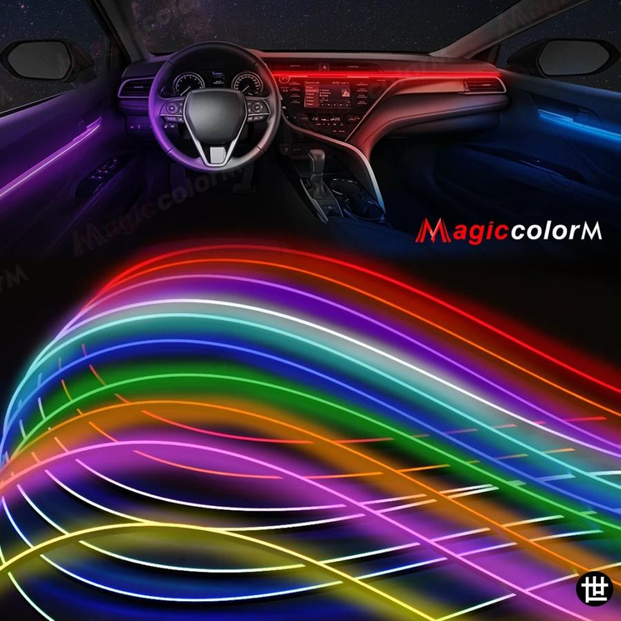車用LEDアンビエントライト 車内装飾ランプ 汎用DIYフレキシブル隠し