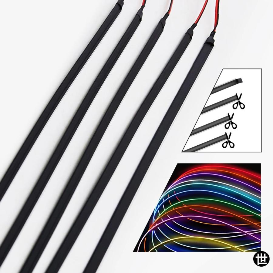 車用LEDアンビエントライト 車内装飾ランプ 汎用DIYフレキシブル隠し