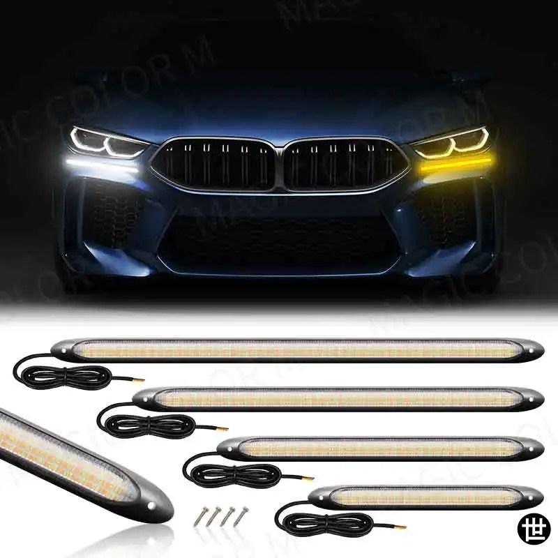 2個 LED DRL 車用 デイタイムランニングライト フレキシブルヘッド