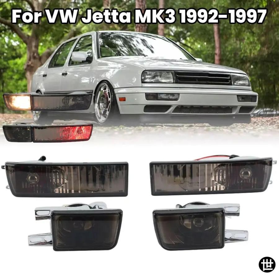 フォルクスワーゲン 1997年式後期 ユーロバンVR6 フロントバンパー VW GOLF 3 1992 -1997 車用フロントバンパーフォグランプ + ウィンカー
