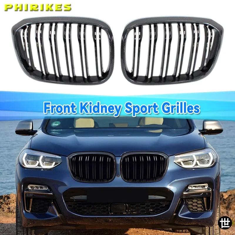 光沢ブラック車用フロントキドニー交換グリル BMW G01 G08 X3 G02 X4