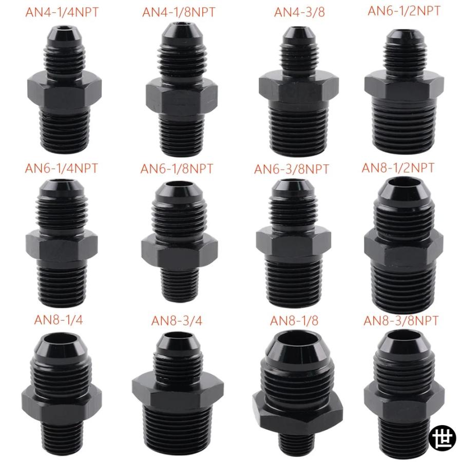 オス AN4 AN6 AN8 AN10- 1/4 NPT 1/8 3/8NPT 3/4NPT : 世田谷