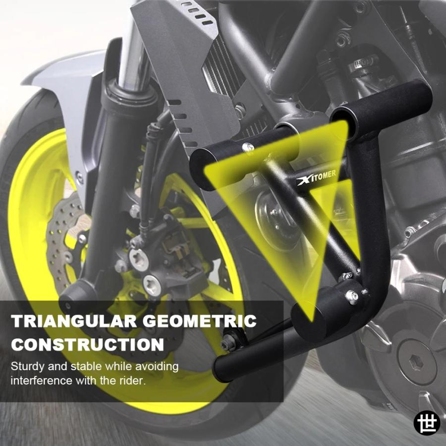 ヤマハ FZ-07 MT-07 2014-2024 XSR700 2015-2024 用 バイクスタントケージ バンパーフレームプロテクター エンジンガード クラッシュバー_6