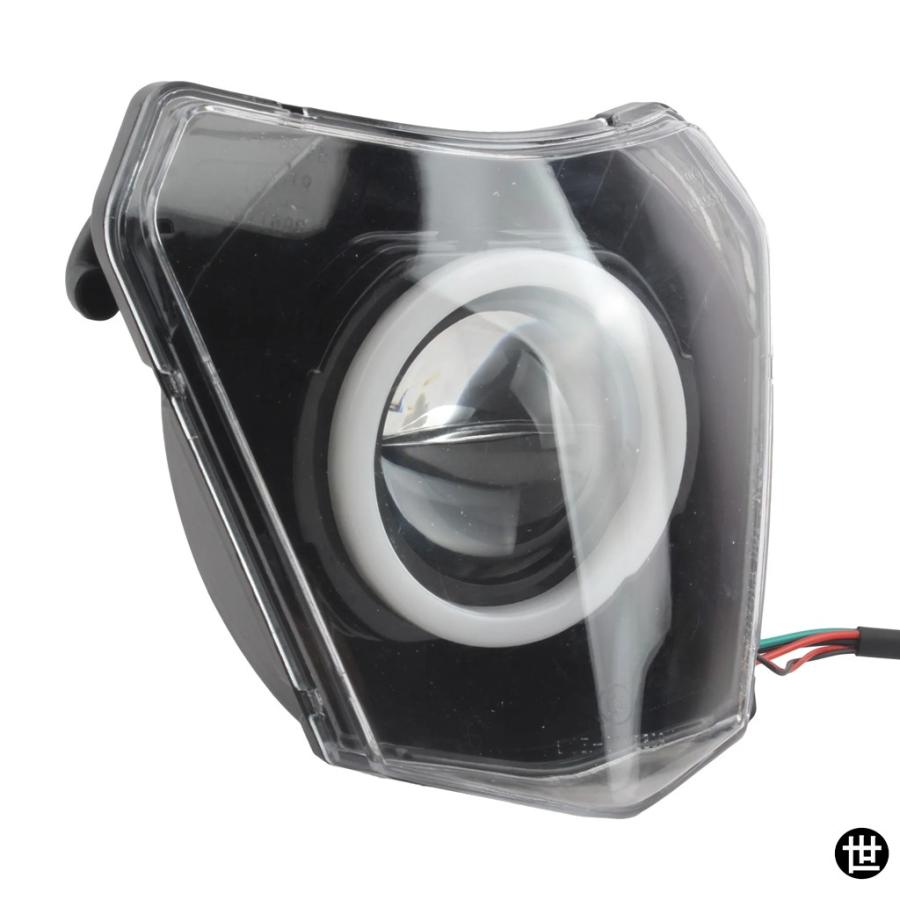 バイク用LEDヘッドライト エンジェルアイズ ホワイトリングヘッド