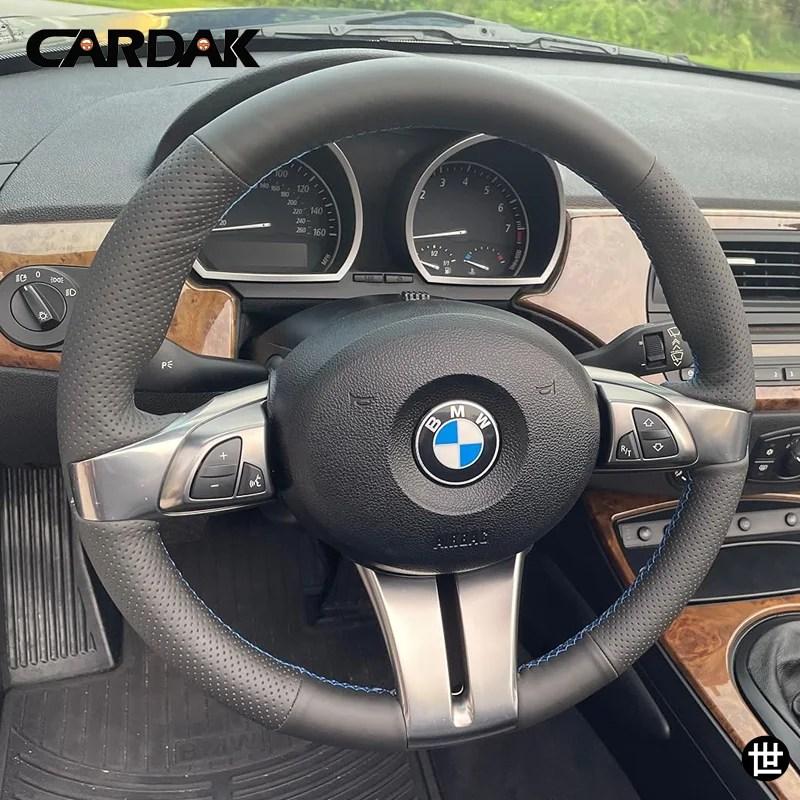 BMW Z4 E85 E86 37834用 フルブラックレザーステアリングホイール