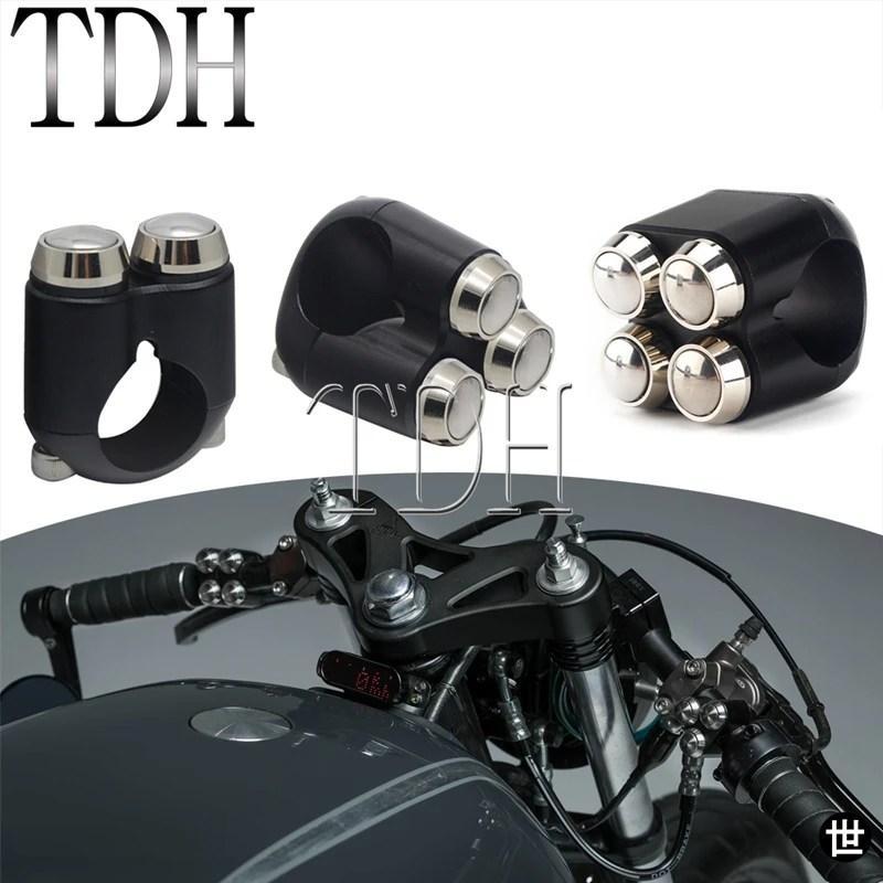 22MM 25MM ハンドルバースイッチ 2-4ボタン ビンテージ ウィンカー