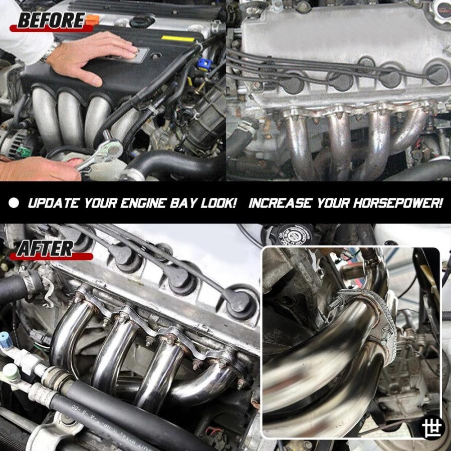 88-00 ホンダ シビック用ステンレス製エキゾーストマニホールド 