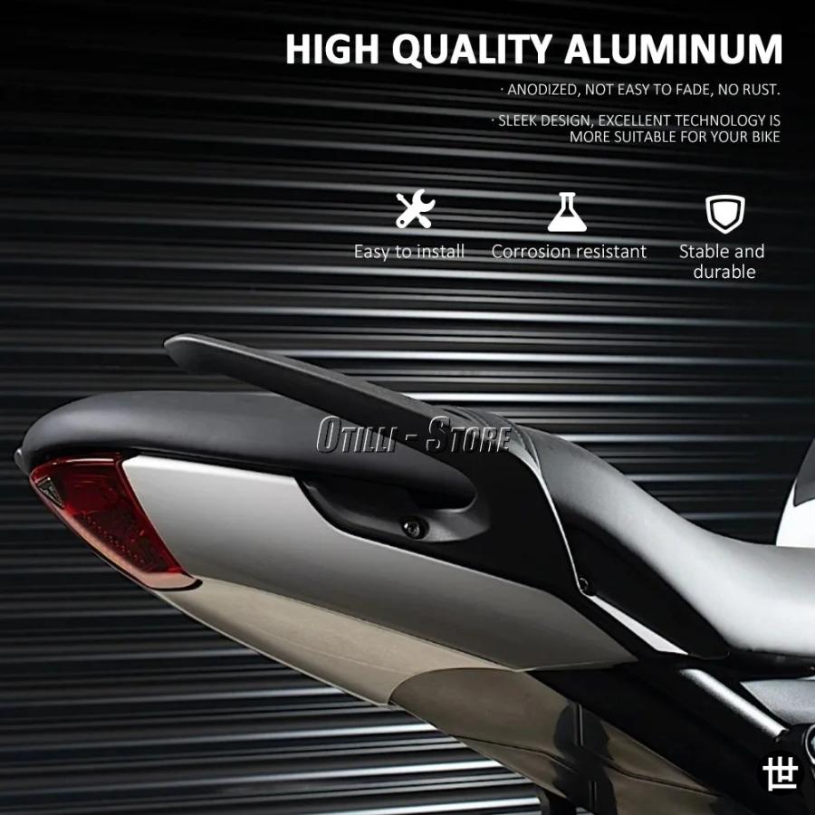 トライデント660用リアハンドルアームレスト トライデント 660 2021-24 バイク用アルミ製アームレスト パッセンジャーピリオングラブバーキット_4