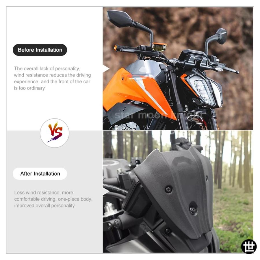 ブランド登録なし - フライス嚠喨たる 自動二輪車付属品 790 公爵 2018-2023 2024 2025 フロントミニウインドシールドフェアリングウインドスクリーン