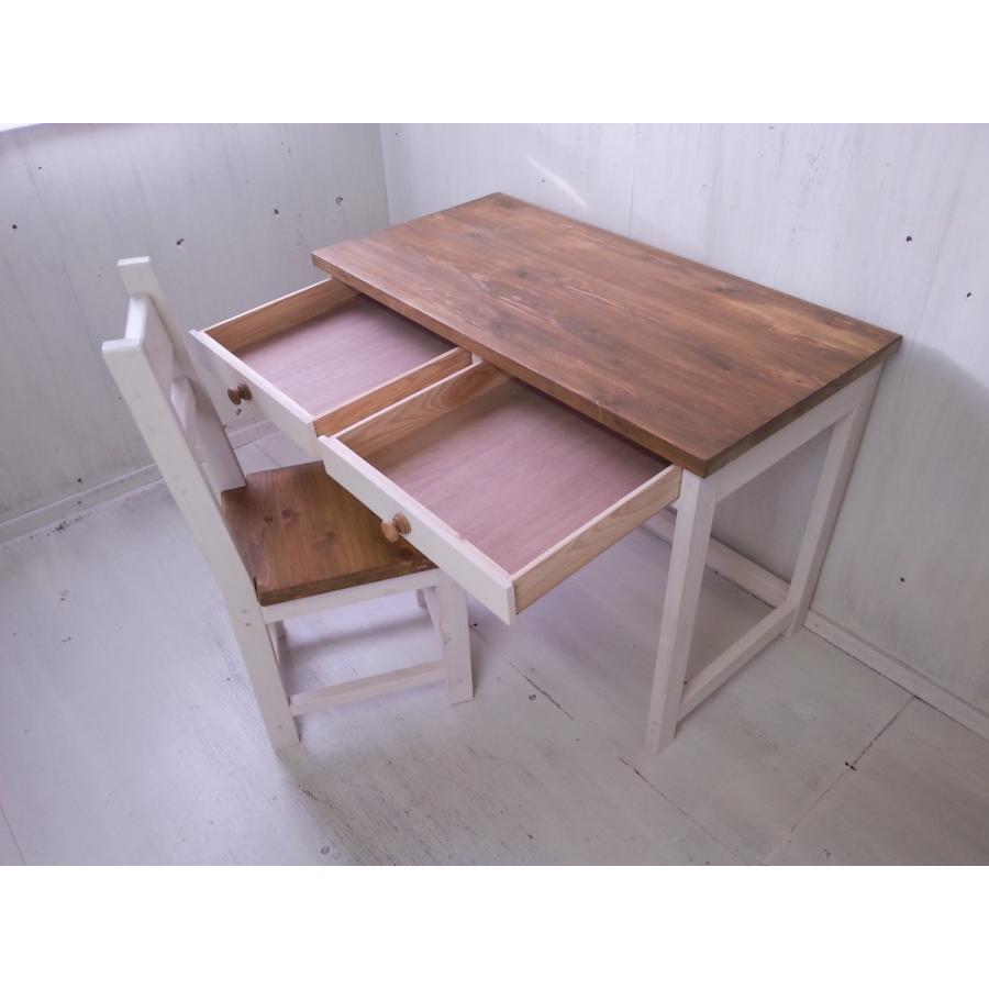 デスクとチェアのお得なセット 無垢 ヒノキ 家具 アンティーク 手作り